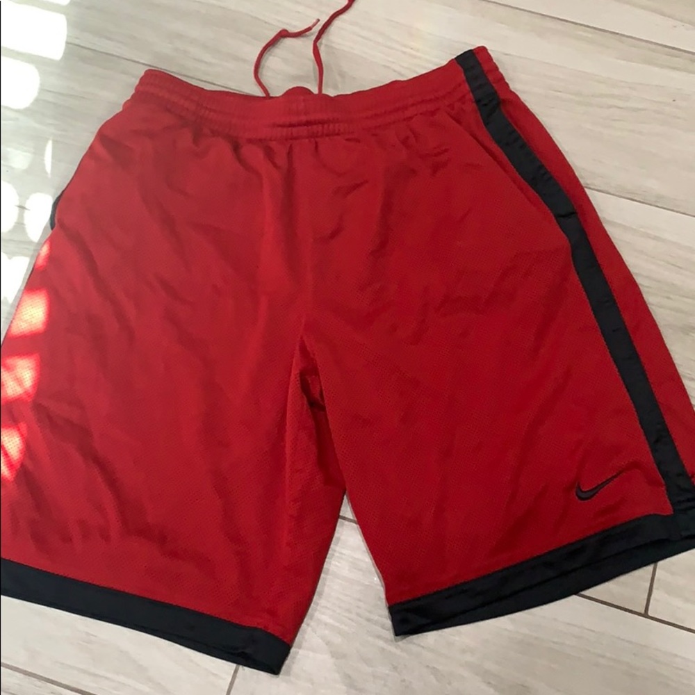 Nike red and black basketball shorts